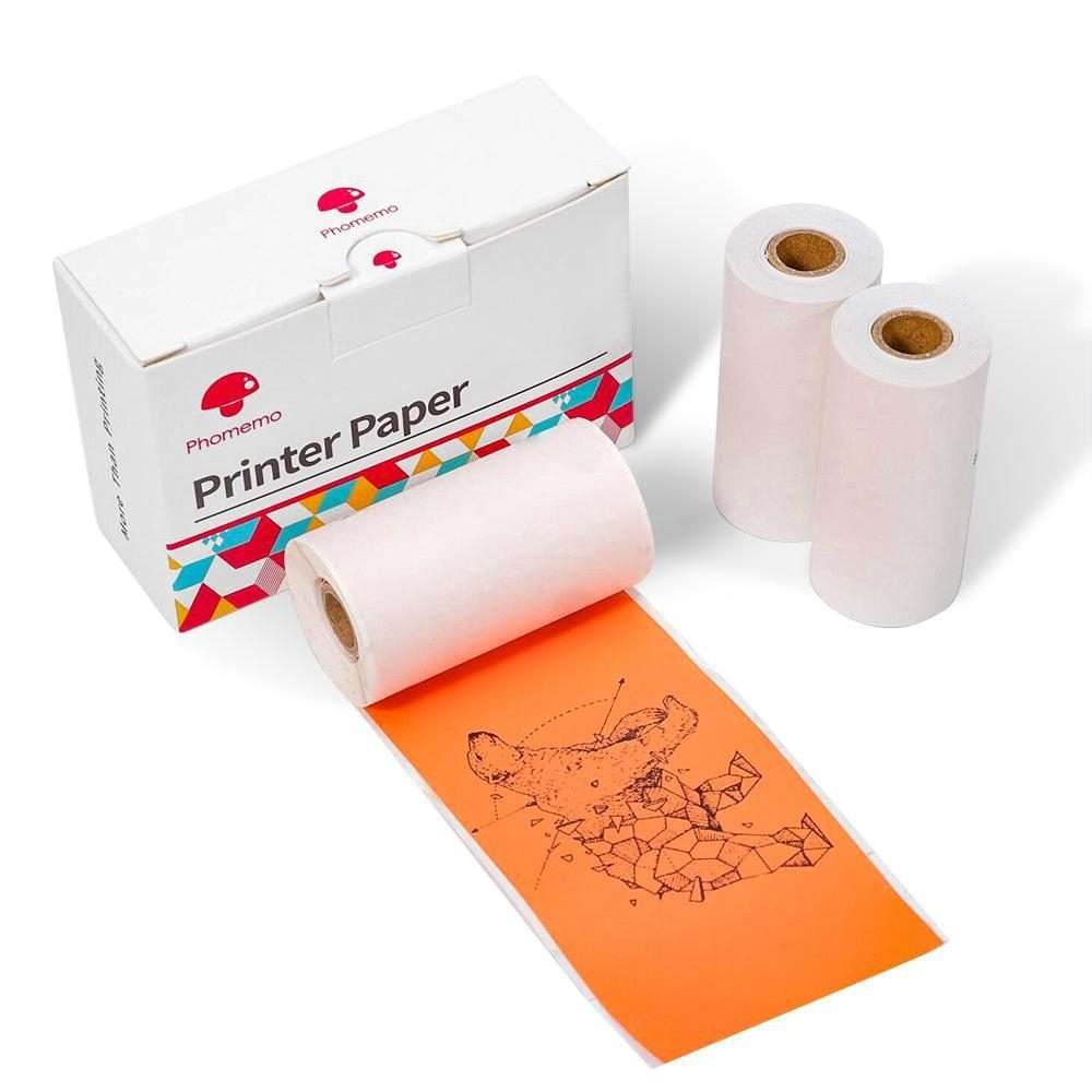 For Phomemo M02 / M02S / M02Pro 3rolls /Pack 53mm Self-Adhesive Black Letter Printer Thermal Label