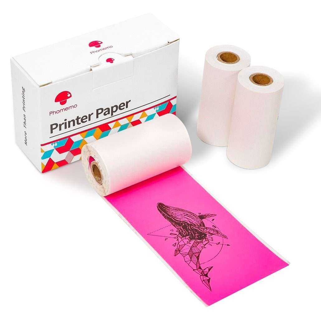 For Phomemo M02 / M02S / M02Pro 3rolls /Pack 53mm Self-Adhesive Black Letter Printer Thermal Label