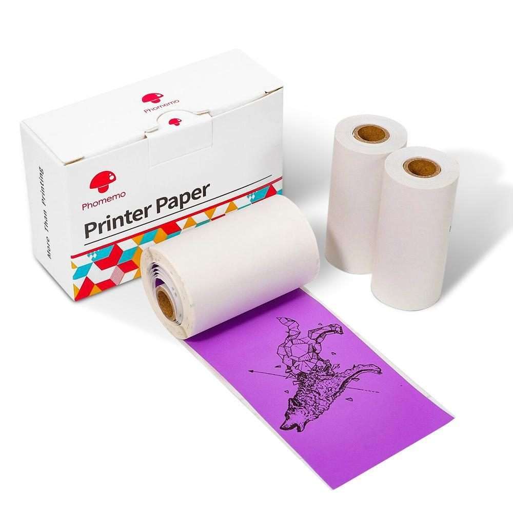 For Phomemo M02 / M02S / M02Pro 3rolls /Pack 53mm Self-Adhesive Black Letter Printer Thermal Label