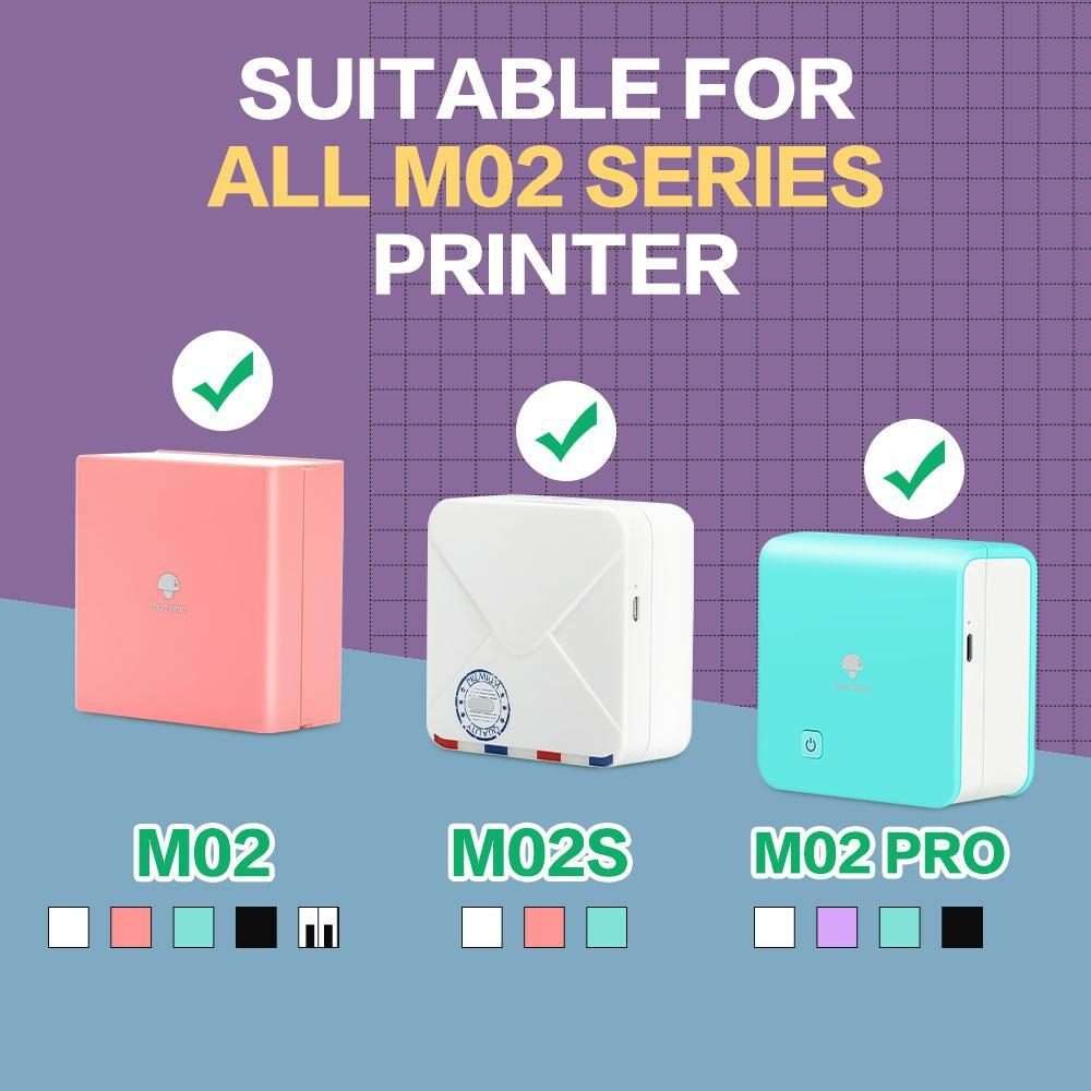 For Phomemo M02 / M02S / M02Pro 3rolls /Pack 53mm Self-Adhesive Black Letter Printer Thermal Label