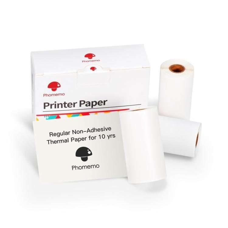 For Phomemo M02 / M02S / M02 Pro 3rolls /Pack 53mm 10 Years Black Print On White Paper Eyes Protec