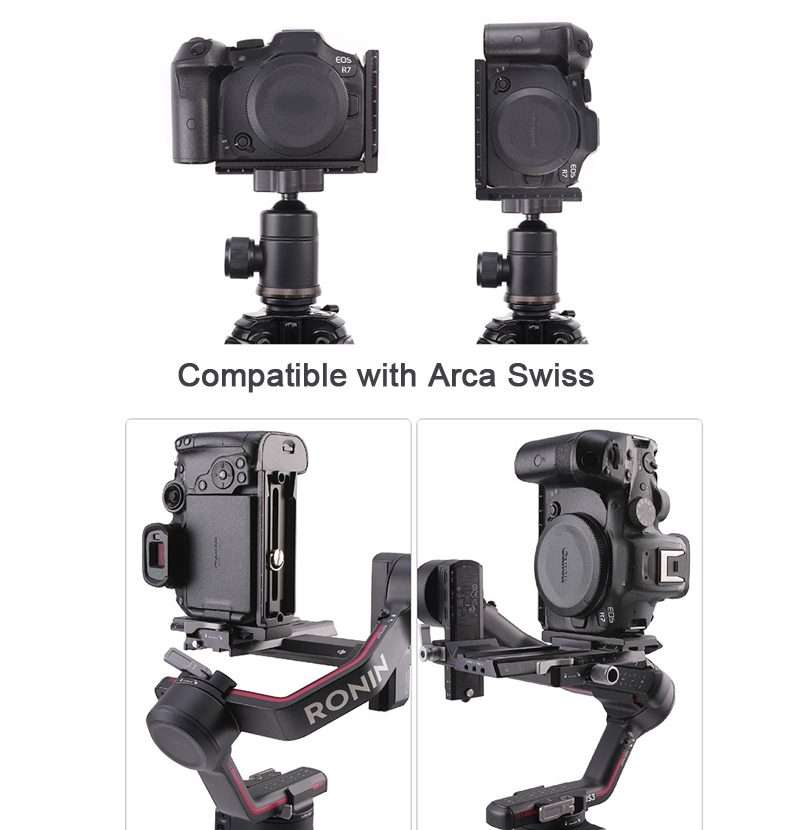 JLWIN Quick Release Plate L Bracket Plate for DJI Ronin RS 2 / RSC 2 / RS 3 Gimbal Stabiliser