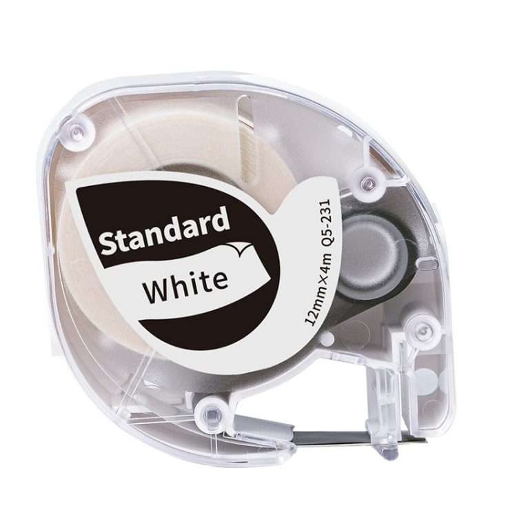 For Phomemo P12 / P12 Pro 12mm x 4m Consumables Label Rib ... Black Word On White Thermal Transfer