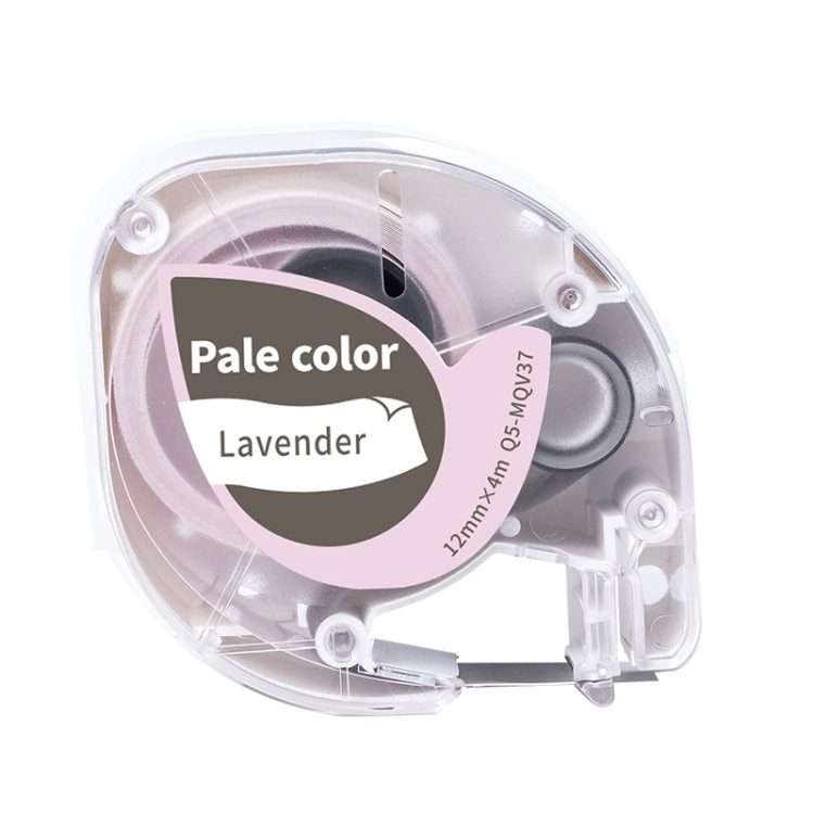 For Phomemo P12 / P12 Pro 12mm x 4m Consumables Lab ... Gray Word on Light Purple Thermal Transfer