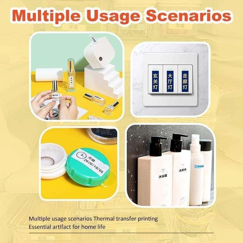 For Phomemo P12 / P12 Pro 12mm x 4m Consumables Lab ... Gray Word on Light Purple Thermal Transfer