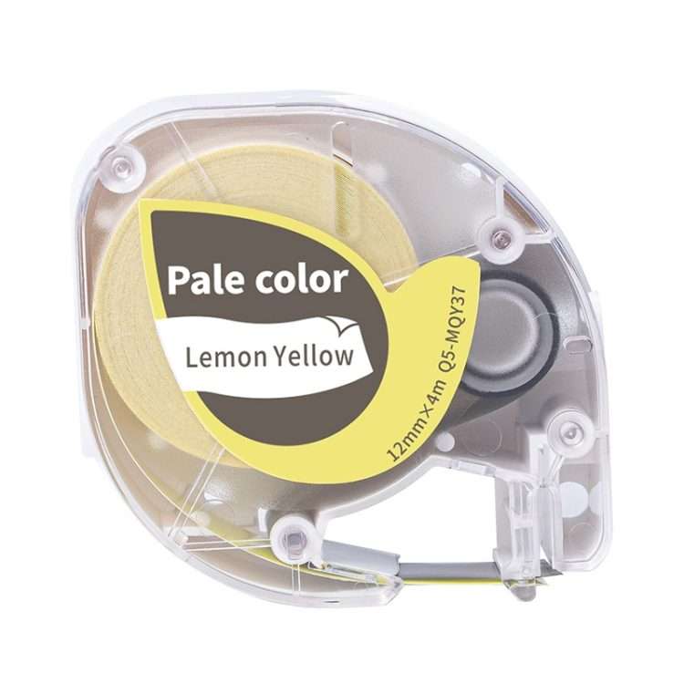 For Phomemo P12 / P12 Pro 12mm x 4m Consumables Lab ... Gray Word on Lemon Yellow Thermal Transfer