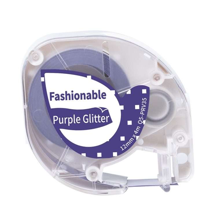 For Phomemo P12 / P12 Pro 12mm x 4m Consumables Label Ri ... White Word on Purple Thermal Transfer