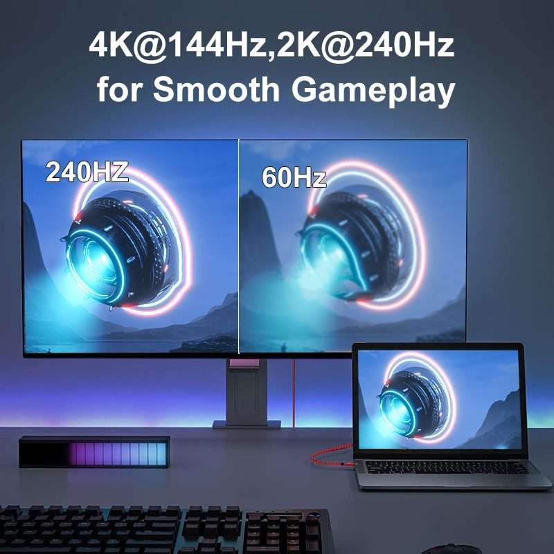 2m Version 2.1 Mini DP To DP Cable Monitor Computer Video Adapter Cable 30AWG OD6.3MM