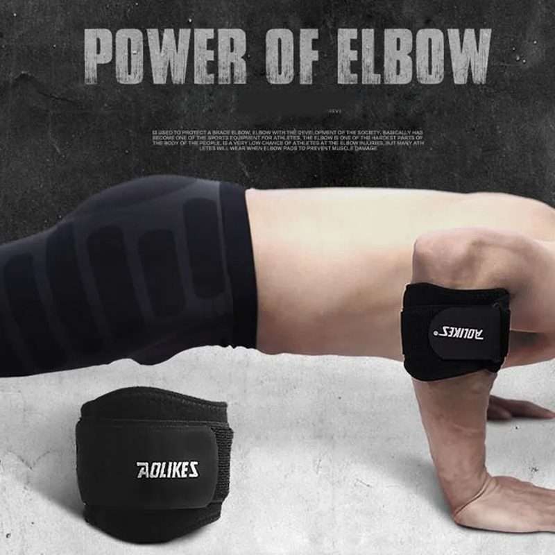 Aolikes Adjustbale Tennis Elbow Support Guard Pads Compression Recovery Forearm Sleeve Band(Black)