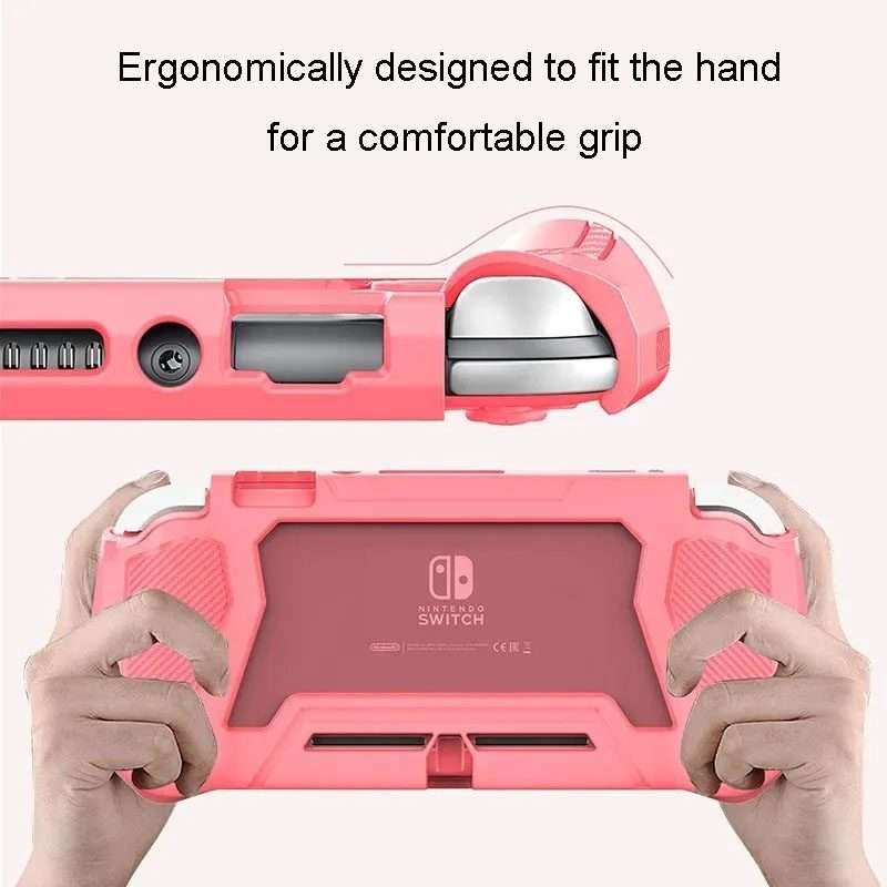 For Nintendo Switch Lite Full Cover Protective Shell TPU Console Case(Black)