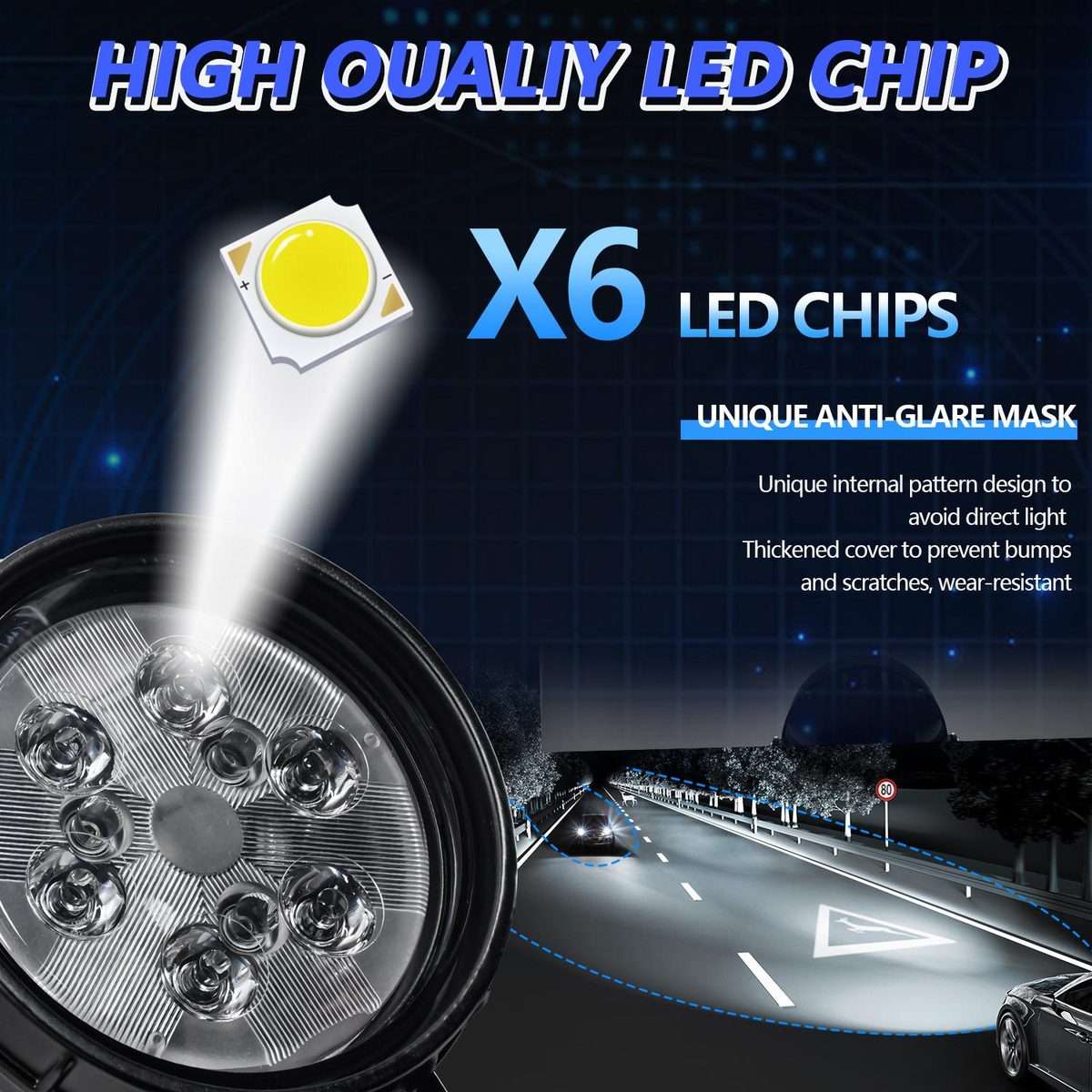 4 Inch Round Mixed Luminous Aluminum Alloy Car Work Light(Sigle)