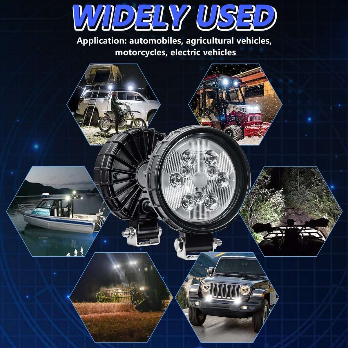 4 Inch Round Mixed Luminous Aluminum Alloy Car Work Light(Sigle)