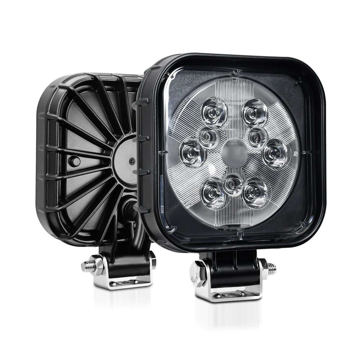4 Inch Square Mixed Luminous Aluminum Alloy Car Work Light(Sigle)
