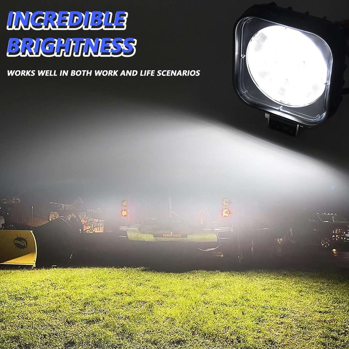 4 Inch Square Mixed Luminous Aluminum Alloy Car Work Light(Sigle)