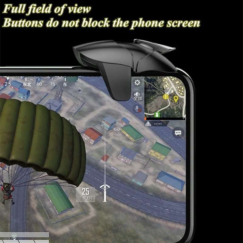 1pair CH5 Mobile Phone Trigger Mechanical Game Handle Contact High-sensitivity A ... (Black Shark)