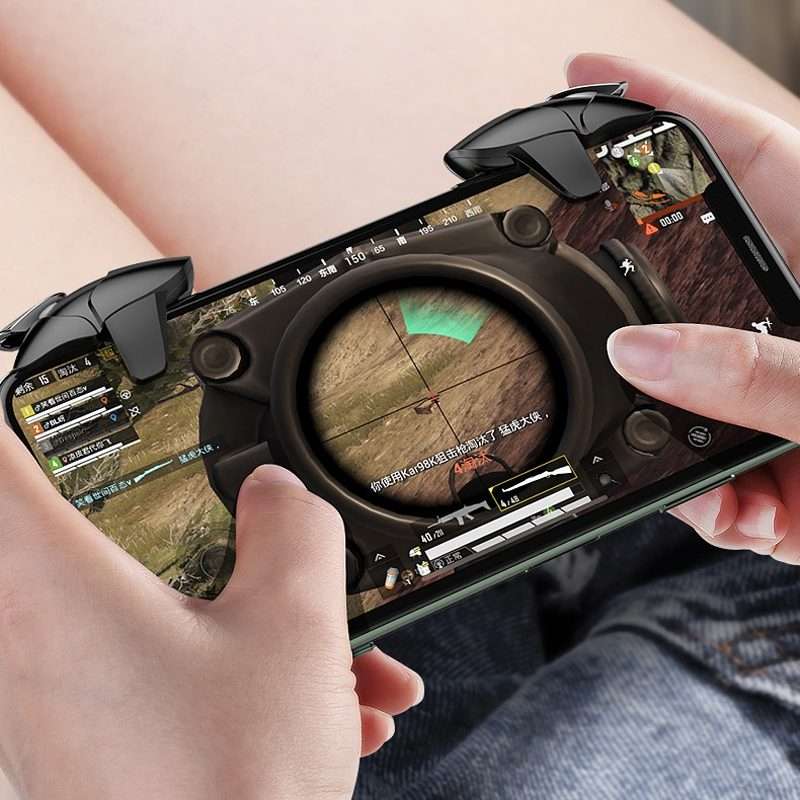 1pair CH5 Mobile Phone Trigger Mechanical Game Handle Contact High-sensitivity A ... (Black Shark)