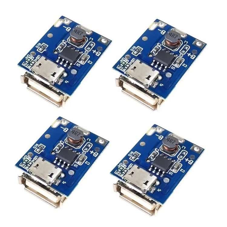 4pcs 5V Boost Converter Step-Up Power Module Lithium Battery Charging Protection Board LED Display