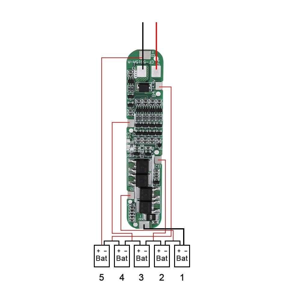 5 Strings 18.5V 18650 Lithium Battery Protection Board Anti-overcharge Overdischarge 21V Solar Bat