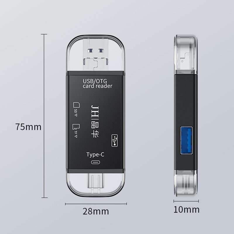 JINGHUA USB2.0 Multi-Function Card Reader SD/TF Dual Card Slot Cell Phone Computer Car ... (Black)