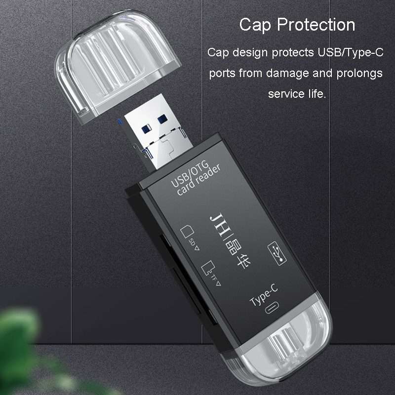 JINGHUA USB2.0 Multi-Function Card Reader SD/TF Dual Card Slot Cell Phone Computer Car ... (Black)