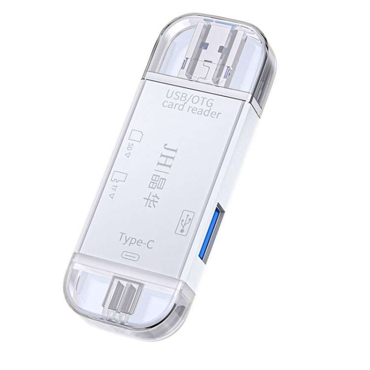 JINGHUA USB2.0 Multi-Function Card Reader SD/TF Dual Card Slot Cell Phone Computer Car ... (White)