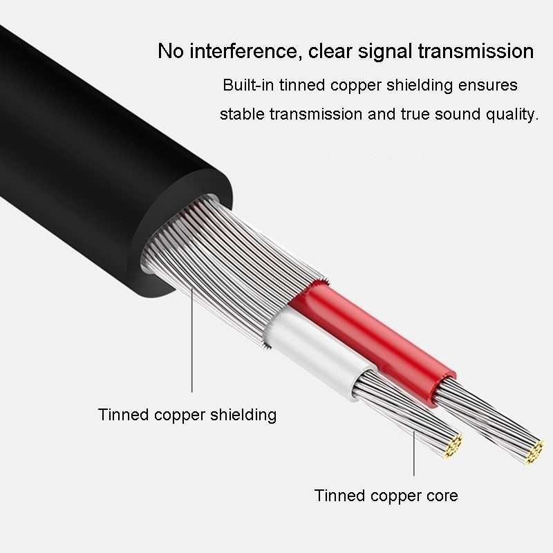 JINGHUA 3.5mm To 2RCA Audio Cable Game Console Outdoor Audio Connection Cable, Size: 3m(Grey)