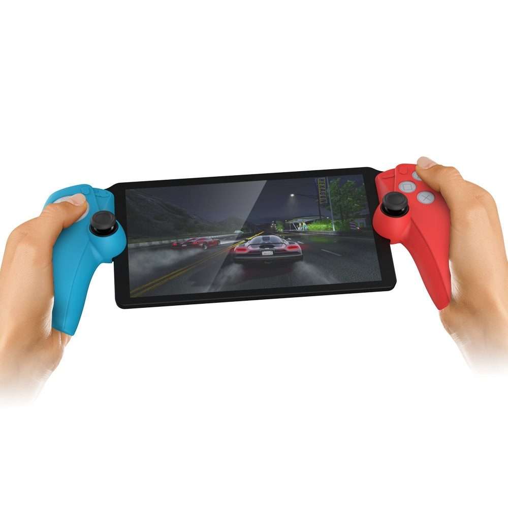 For PS5 PlayStation Portal Game Console DOBE Split Silicone Protective Case(Red and Blue)