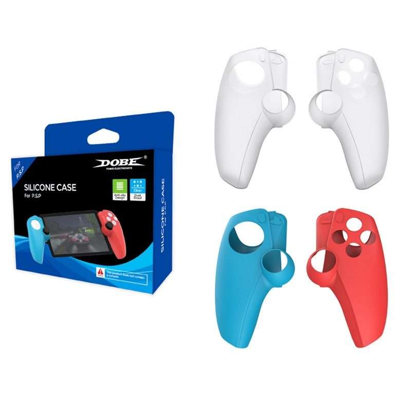 For PS5 PlayStation Portal Game Console DOBE Split Silicone Protective Case(Red and Blue)