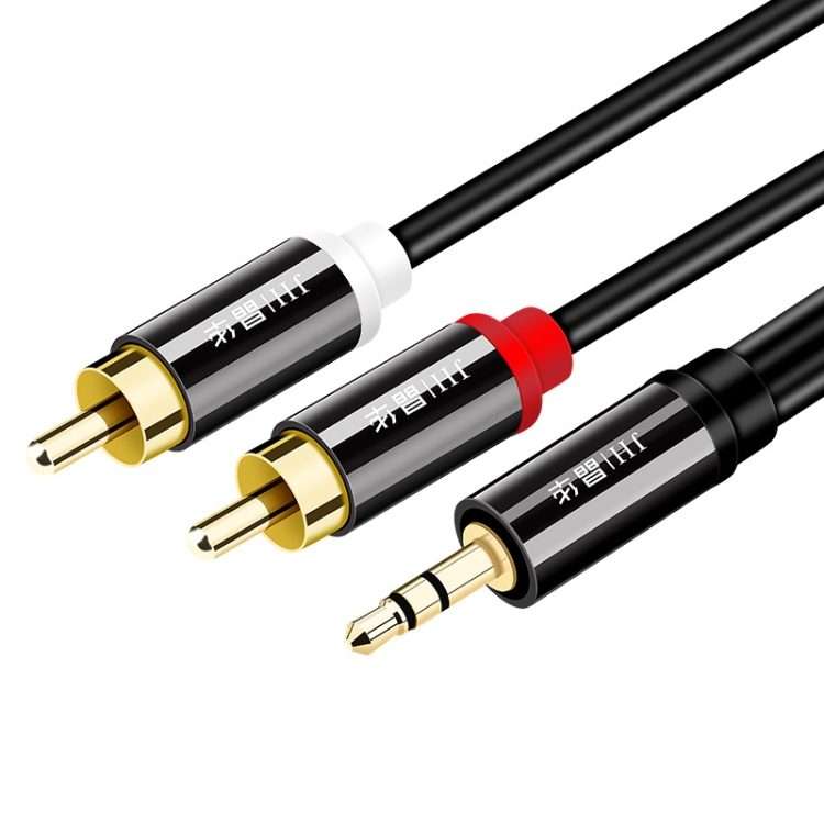 JINGHUA 1 In 2 3.5mm Audio Cable 3.5mm To 2RCA Double Lotus Computer Speaker Cell Phone Plug Cable