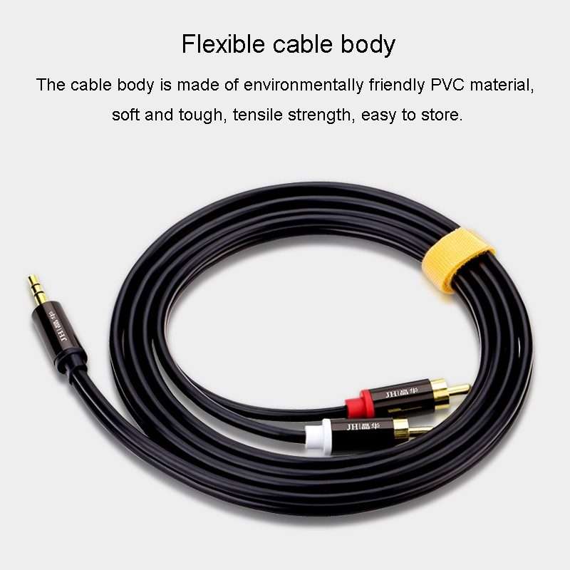 JINGHUA 1 In 2 3.5mm Audio Cable 3.5mm To 2RCA Double Lotus Computer Speaker Cell Phone Plug Cable