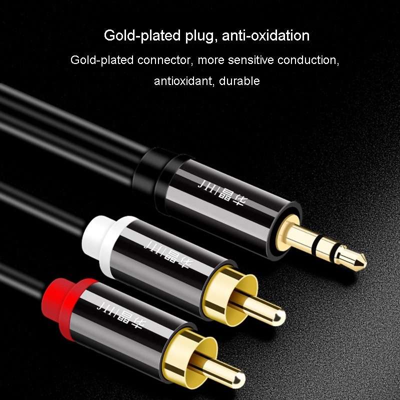 JINGHUA 1 In 2 3.5mm Audio Cable 3.5mm To 2RCA Double Lotus Computer Speaker Cell Phone Plug Cable