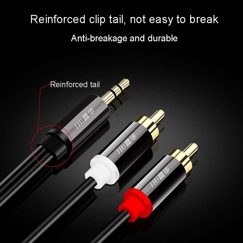 JINGHUA 1 In 2 3.5mm Audio Cable 3.5mm To 2RCA Double Lotus Computer Speaker Cell Phone Plug Cable