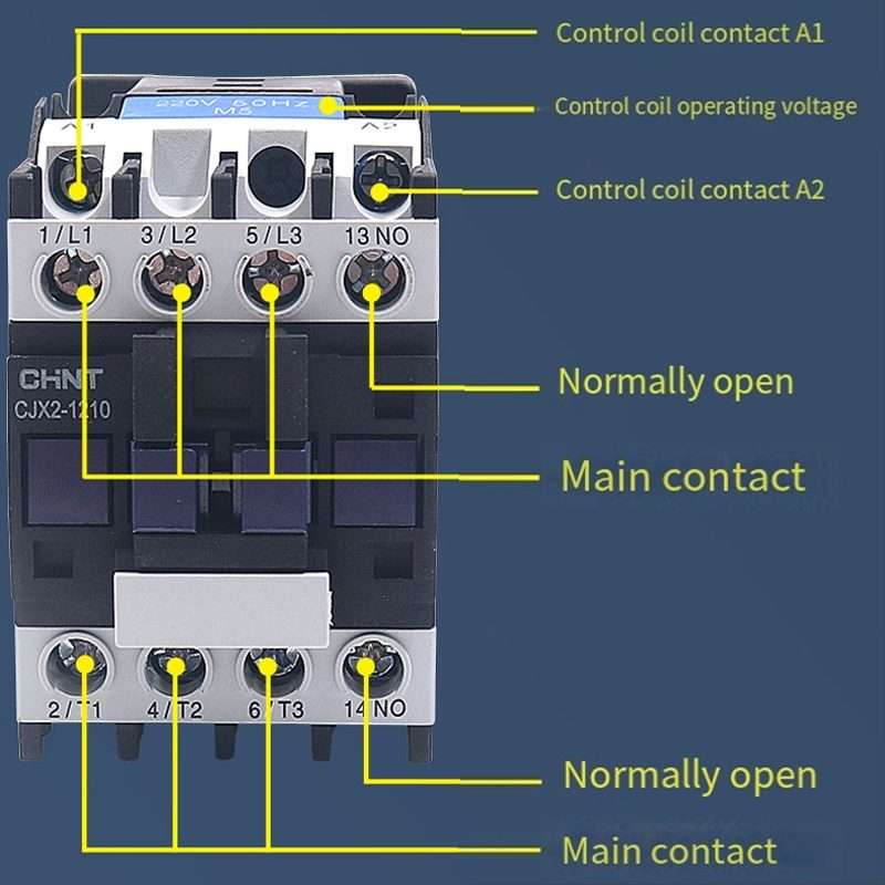 CHNT CJX2-2510 25A 220V Silver Alloy Contacts Multi-Purpose Single-Phase AC Contactor