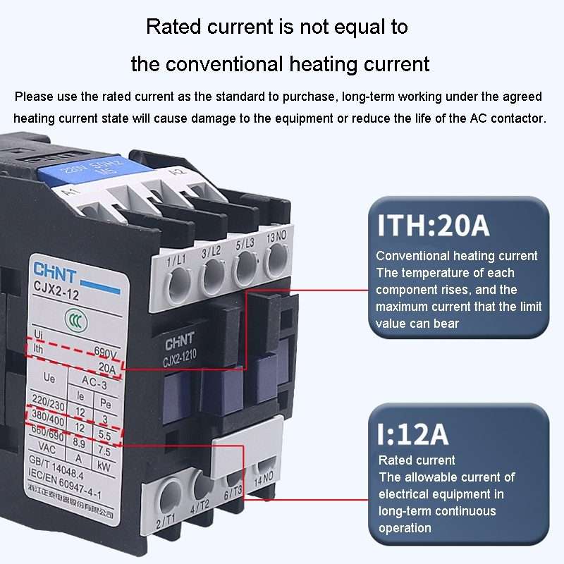 CHNT CJX2-2510 25A 220V Silver Alloy Contacts Multi-Purpose Single-Phase AC Contactor