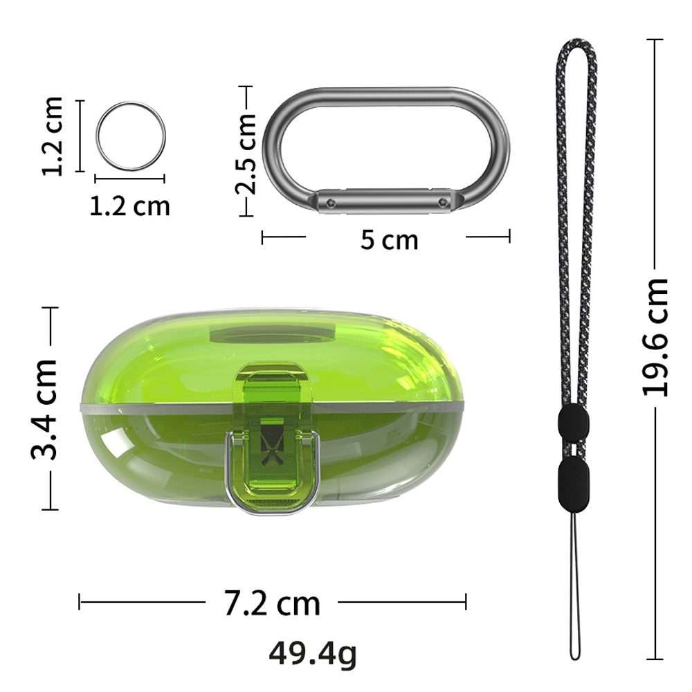 For Beats Fit Pro Transparent PC Hard Shell Earphone Protective Case with Lanyard(Transparent)