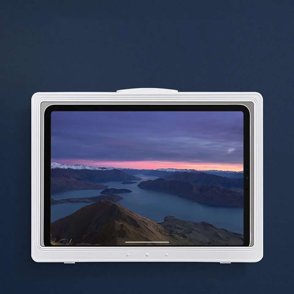 Waterproof Shower Tablet Holder Case Bathroom Kitchen Wall Mount Storage Box For IPad(Black)