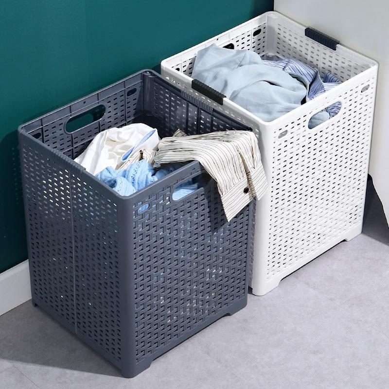 Foldable Dirty Clothes Basket Wall Mounted Bathroom Dirty Clothes Storage Fram ... Plus Large Gray