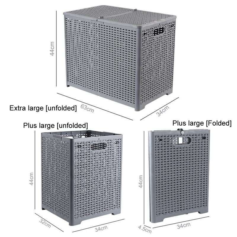 Foldable Dirty Clothes Basket Wall Mounted Bathroom Dirty Clothes Storage Fram ... Plus Large Gray