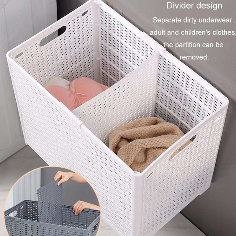 Foldable Dirty Clothes Basket Wall Mounted Bathroom Dirty Clothes Storage Fram ... Plus Large Gray
