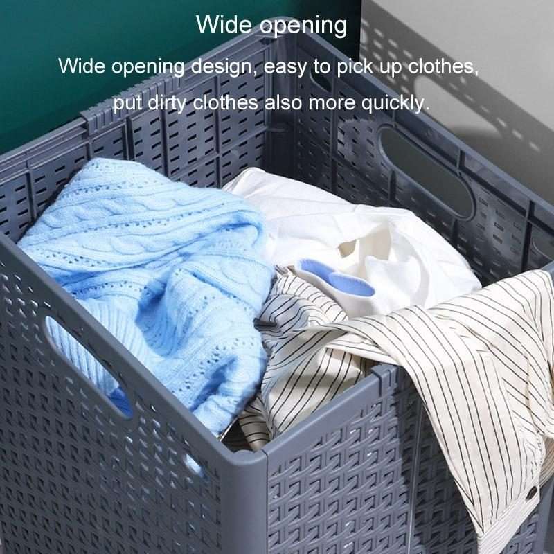 Foldable Dirty Clothes Basket Wall Mounted Bathroom Dirty Clothes Storage Fram ... Plus Large Gray