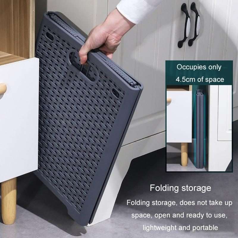 Foldable Dirty Clothes Basket Wall Mounted Bathroom Dirty Clothes Storage Fram ... Plus Large Gray