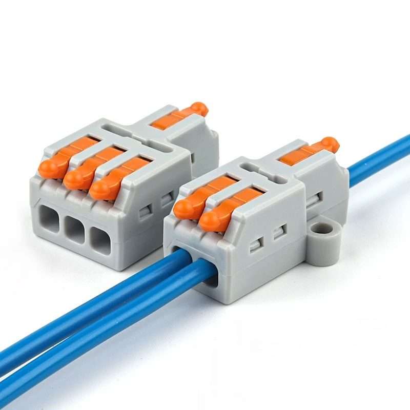 5pcs D1-2 Push Type Mini Wire Connection Splitter Quick Connect Terminal Block(Orange)