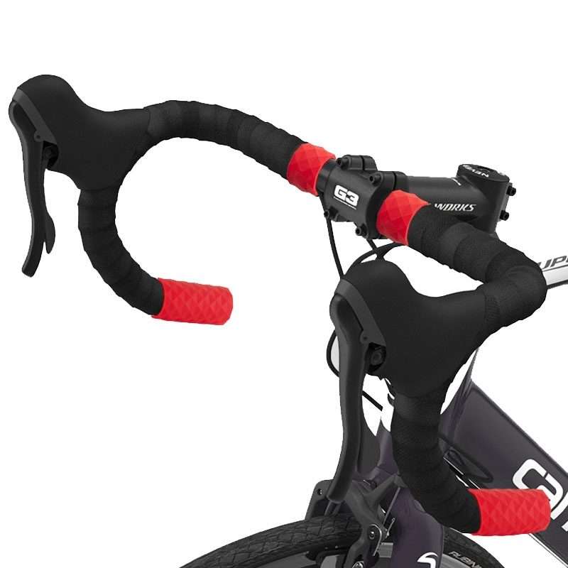 ENLEE E22805 4pcs /Set Road Bike Handlebar Strap Holder Bicycle Non-Slip Lever Strap Fix ... (Red)