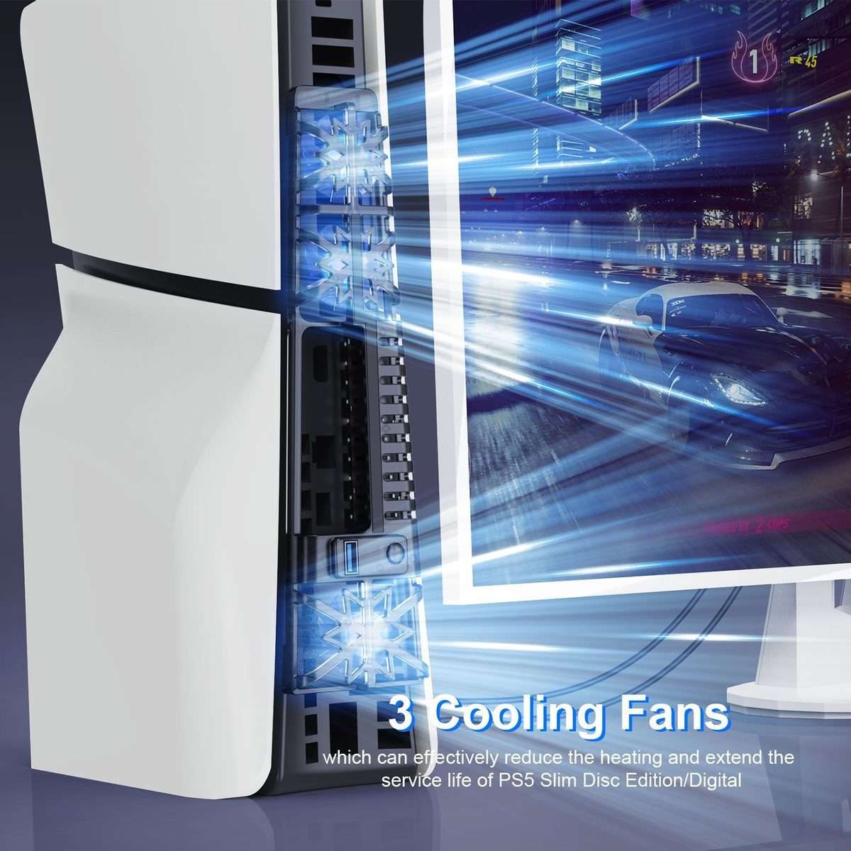 JYS-P5175 For PS5 Slim Host Optical Drive / Digital Version Universal With RGB Colorful Light Cool