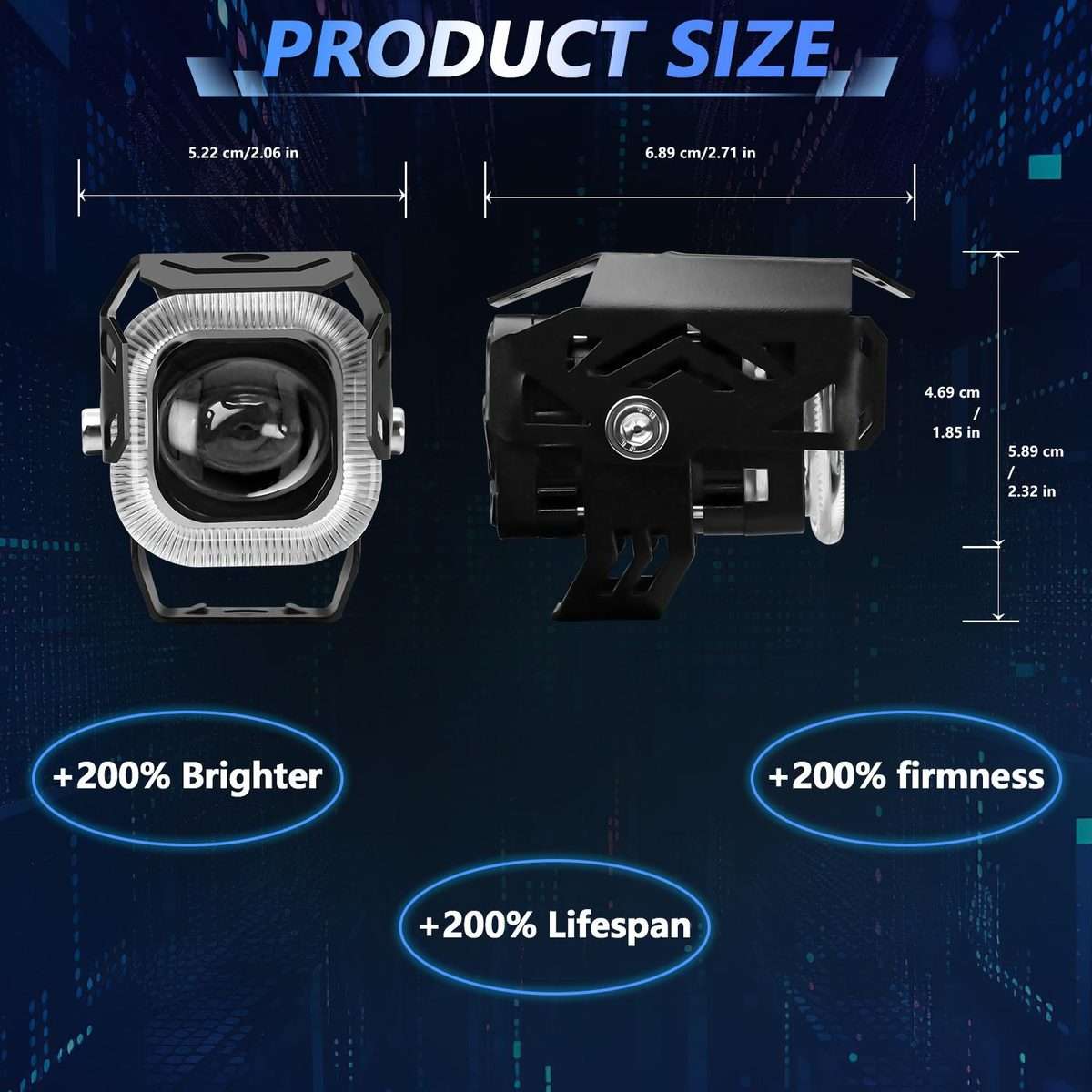 Motorcycle Vehicle Multi-Mode Spotlight Angel Eye Aperture LED Spotlight(M13 1pair)