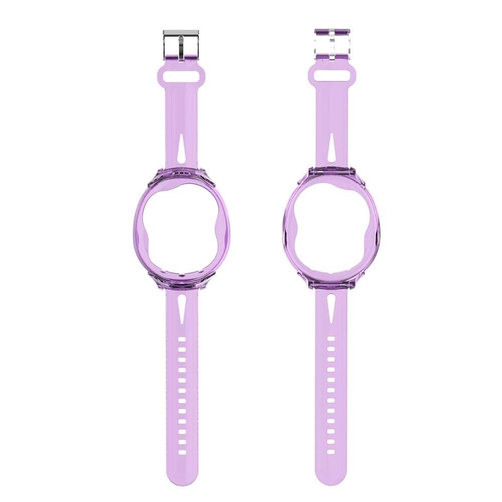 For Tamagotchi UNI (2023) Pet Game Machine Silicone Integrated Watch Strap ... (Transparent Blue)