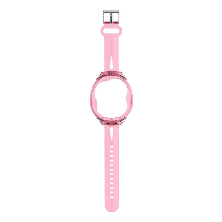 For Tamagotchi UNI (2023) Pet Game Machine Silicone Integrated Watch Strap ... (Transparent Pink)