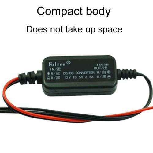 Fulree 12V To 5V 2.5A Vehicle Power Supply DC Ultra Thin Step-Down Power Converter