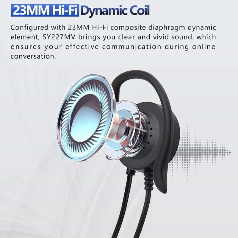 SOYTO SY227 Single-side Operator Ear Hook Headset Corded Computer Headset, Interfaces: Separation