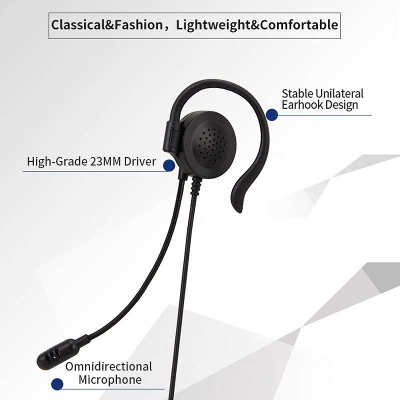 SOYTO SY227 Single-side Operator Ear Hook Headset Corded Computer Headset, Interfaces: Separation